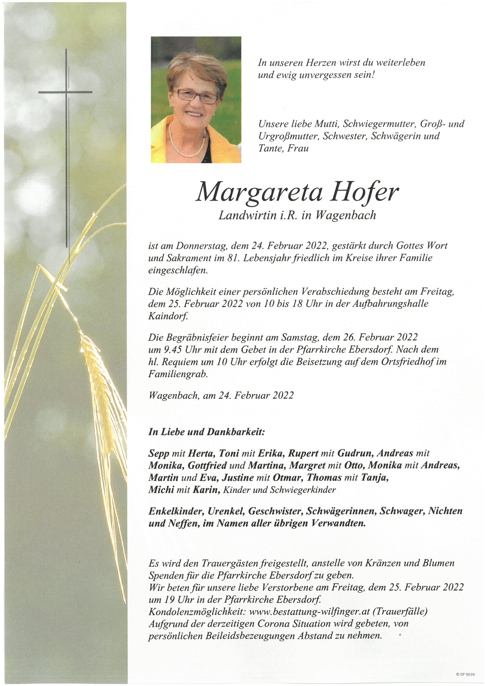 Margareta Hofer, Wagenbach