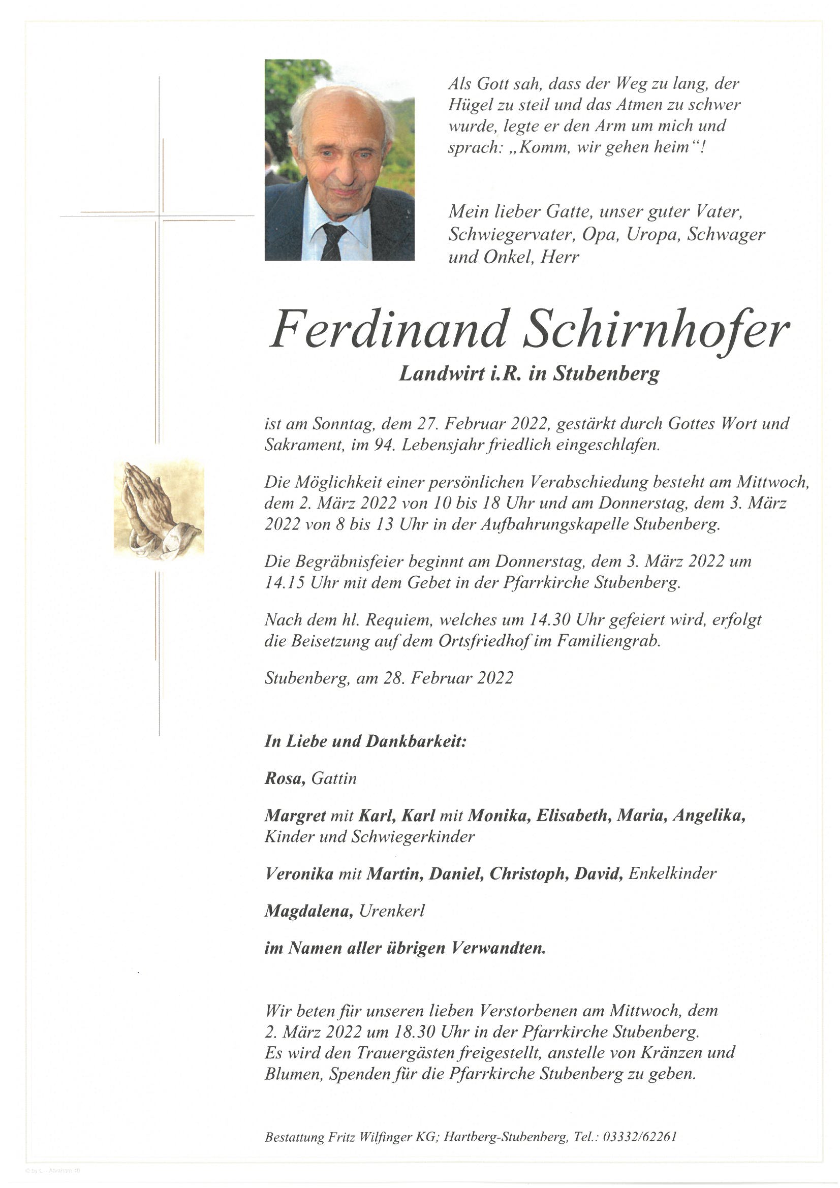 Ferdinand Schirnhofer, Stubenberg