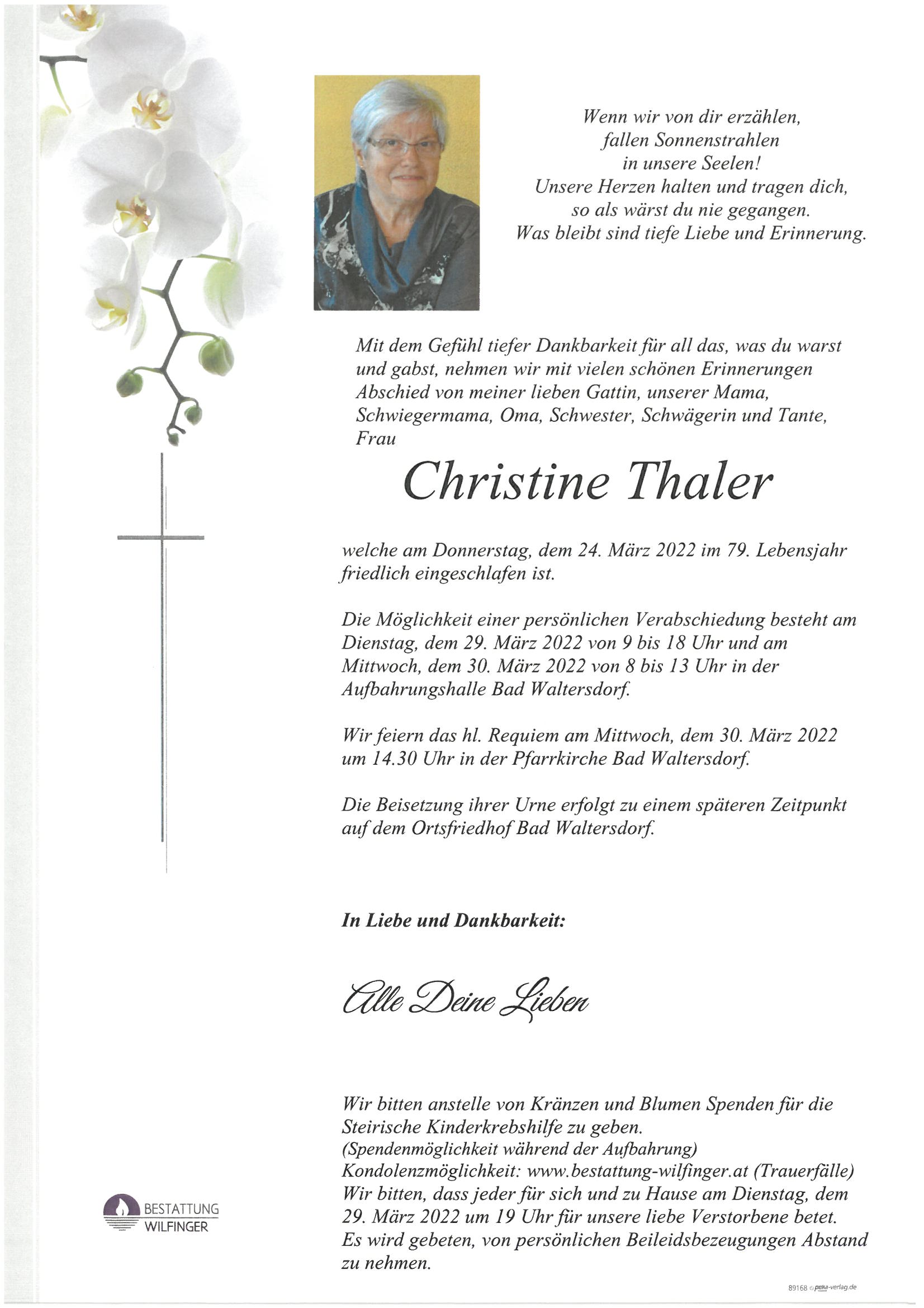 Christine Thaler, Wagerberg