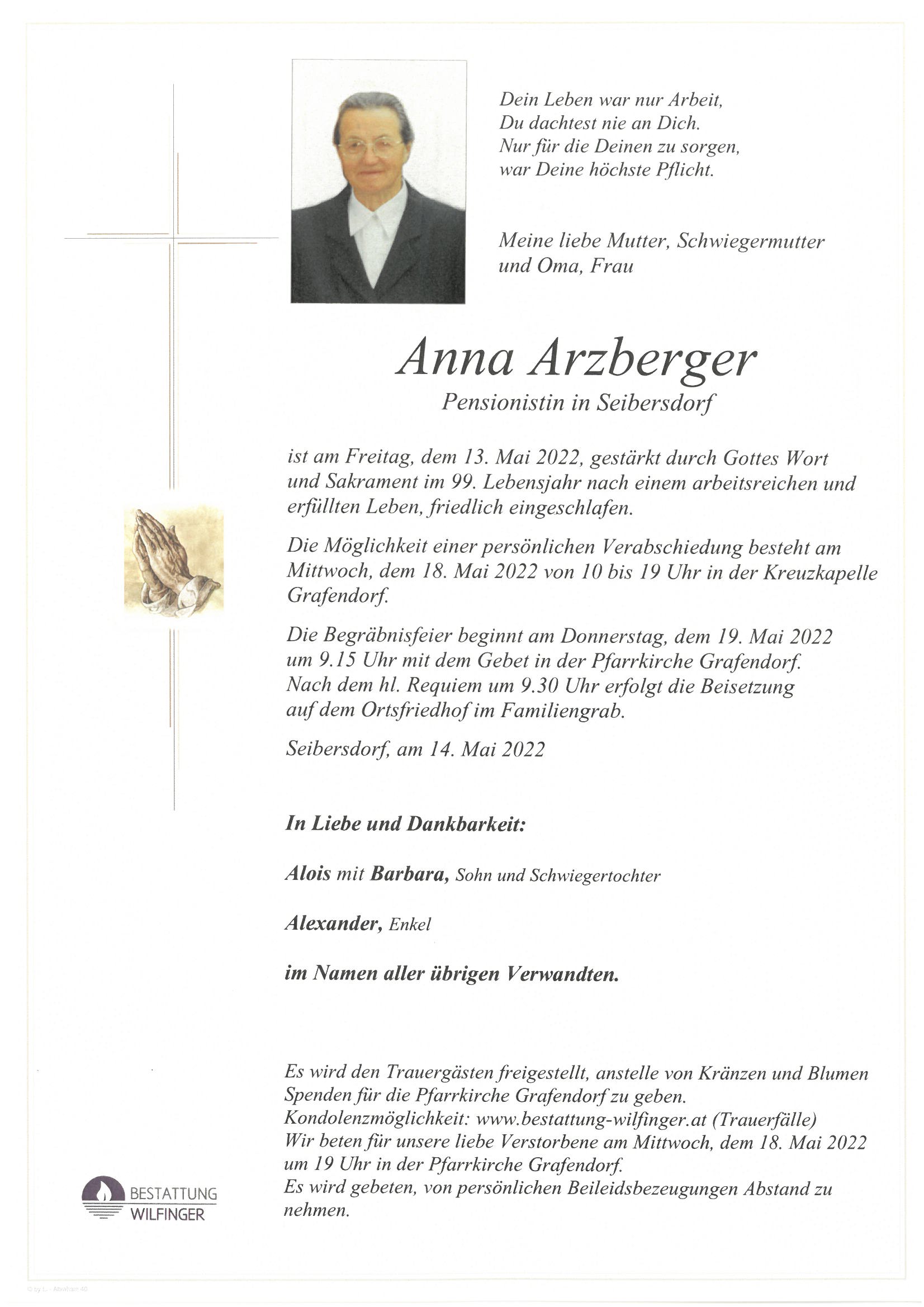 Anna Arzberger, Seibersdorf