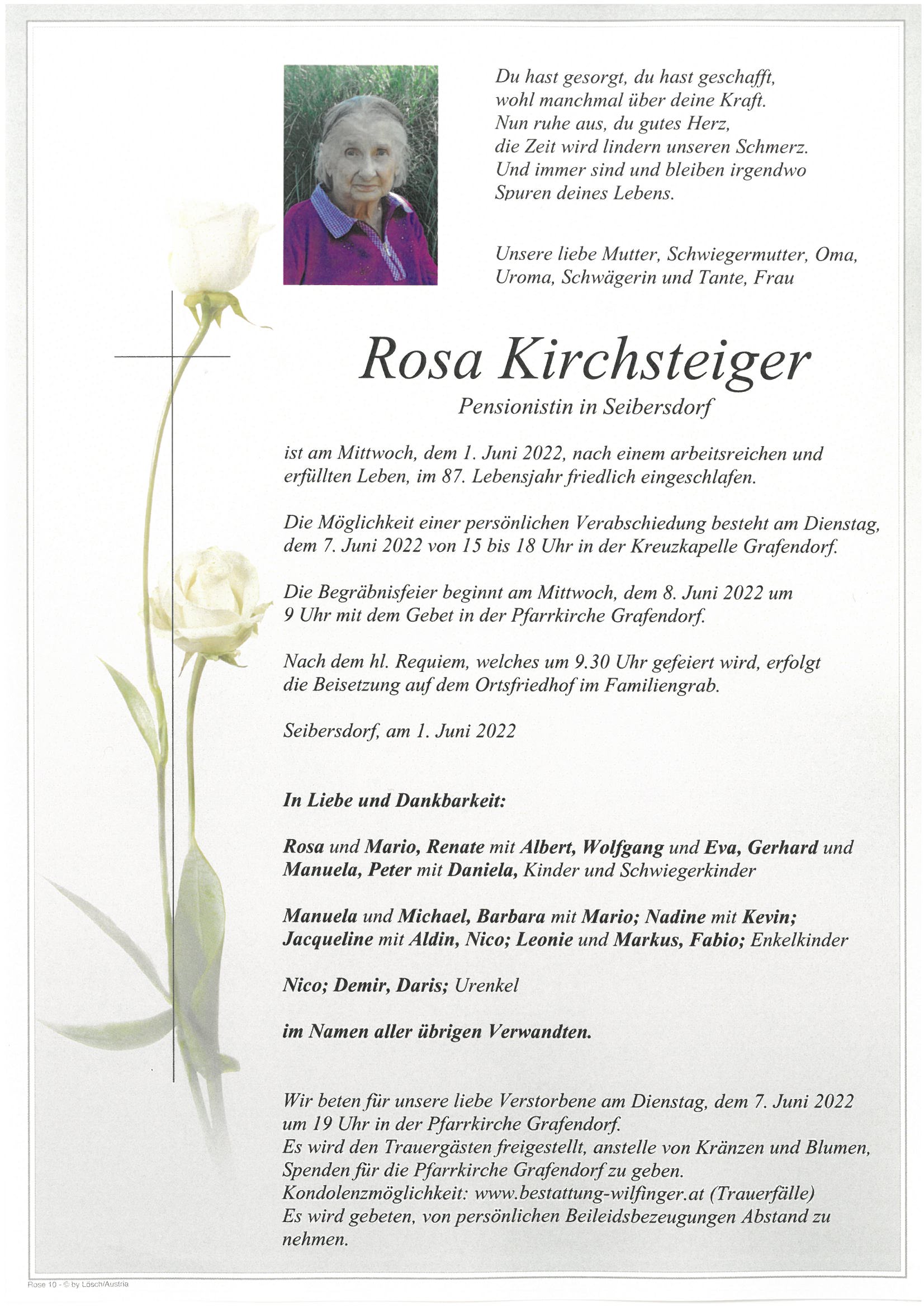Rosa Kirchsteiger, Seibersdorf