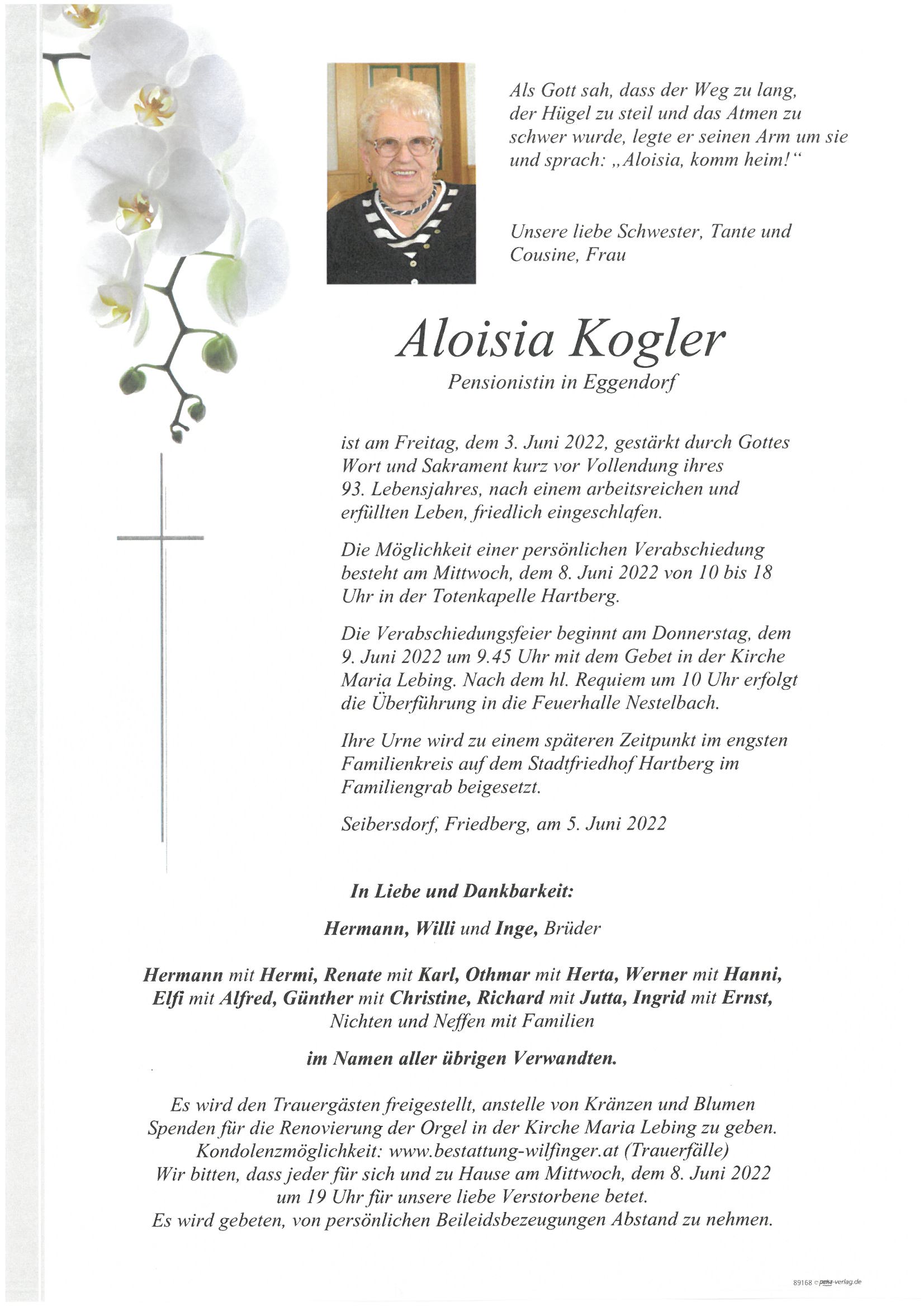Aloisia Kogler, Eggendorf
