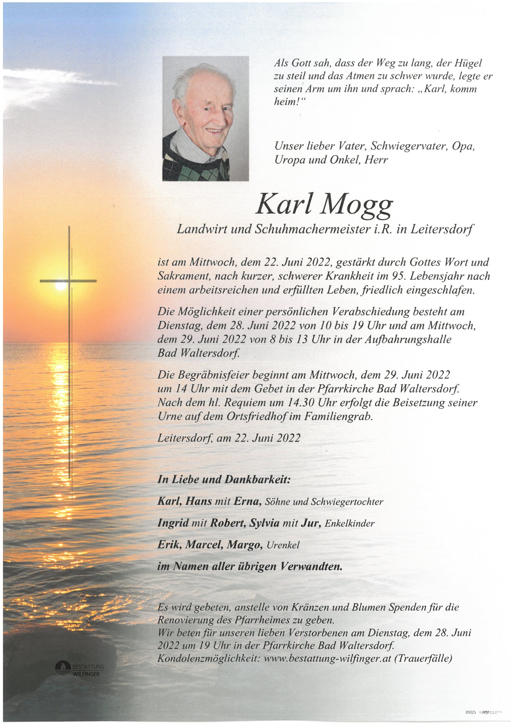 Karl Mogg, Leitersdorf