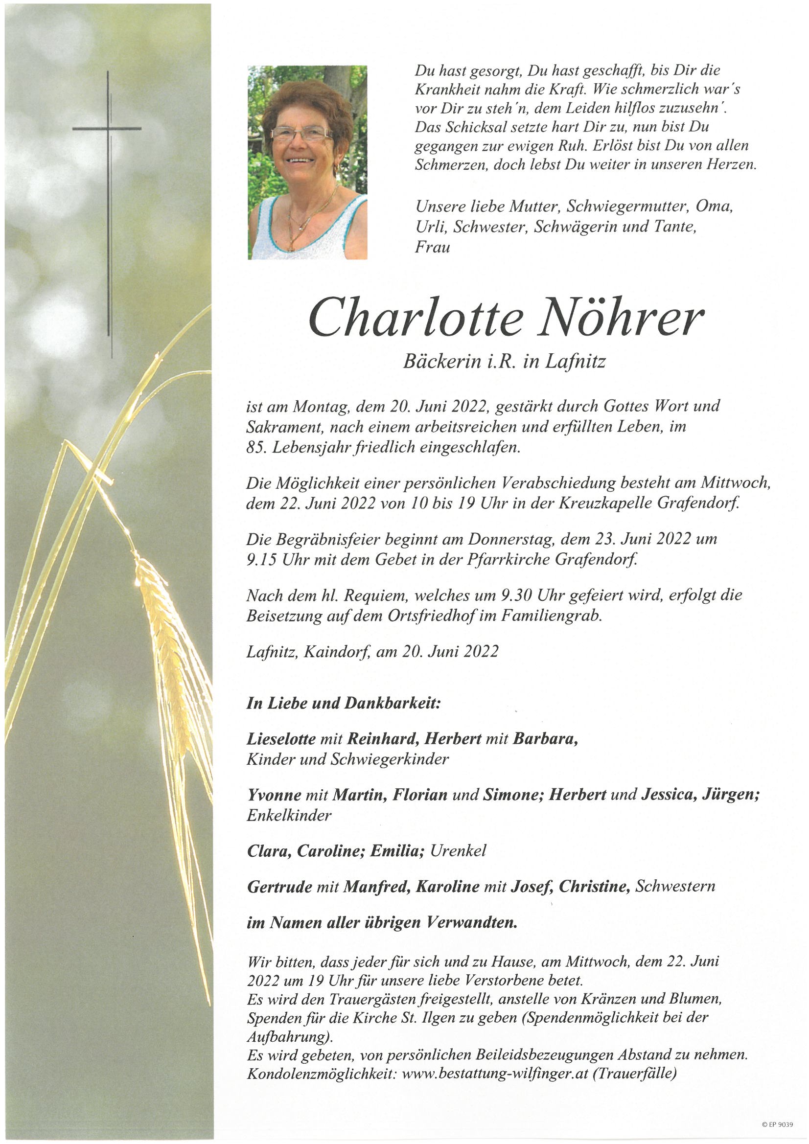 Charlotte Nöhrer, Lafnitz