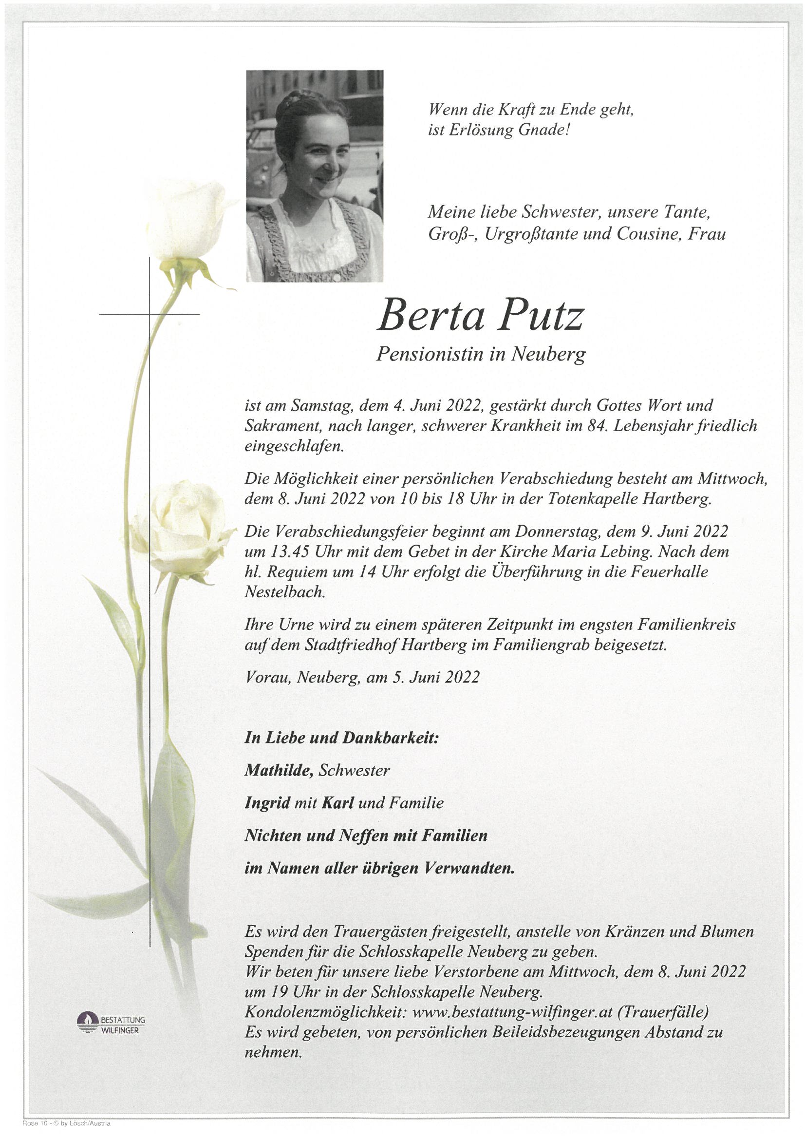 Berta Putz, Neuberg