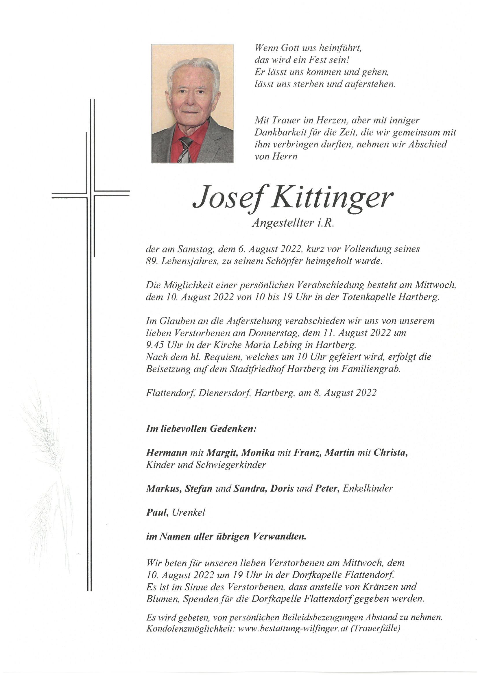 Josef Kittinger, Flattendorf