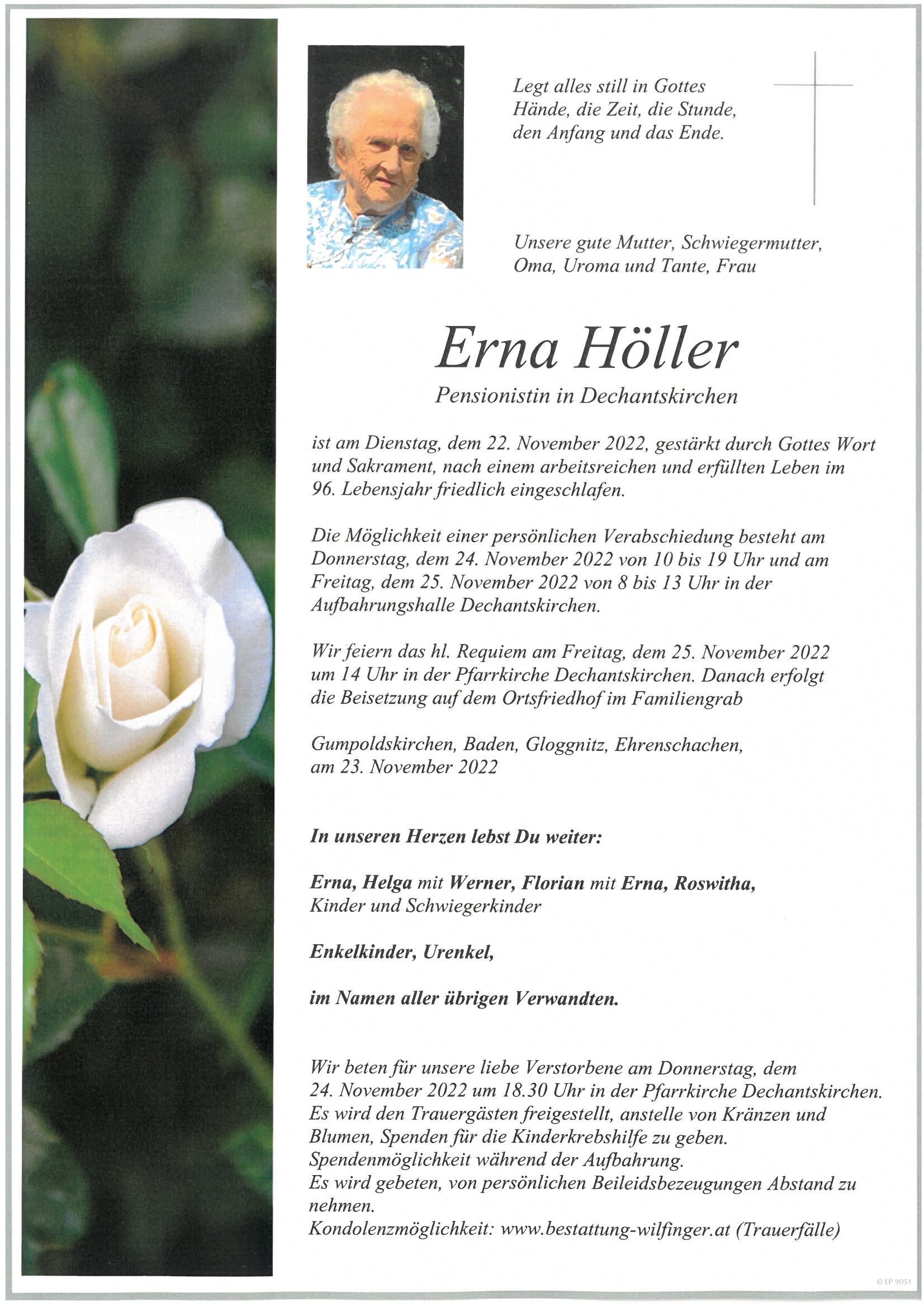 Erna Höller, Dechantskirchen