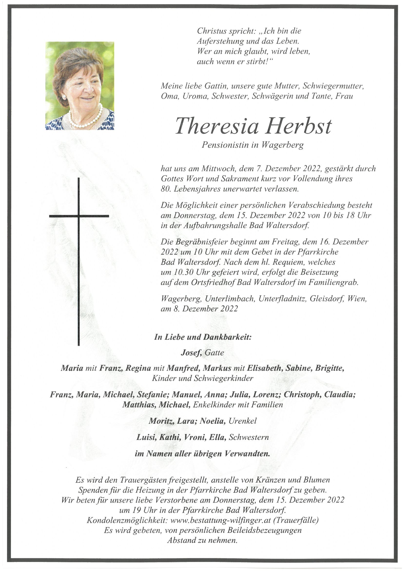 Theresia Herbst, Wagerberg