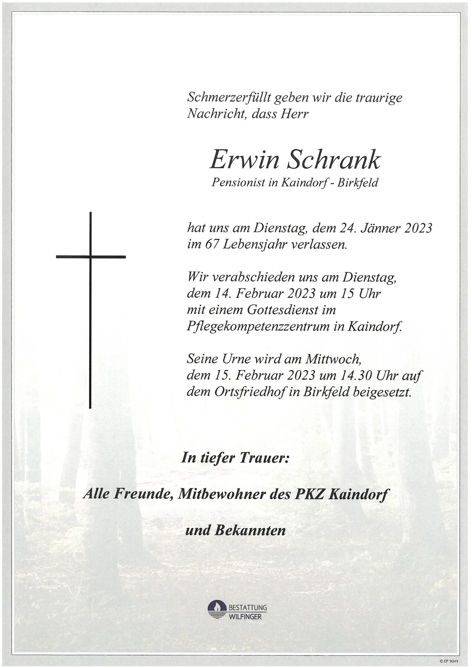 Erwin Schrank, Kaindorf – Birkfeld