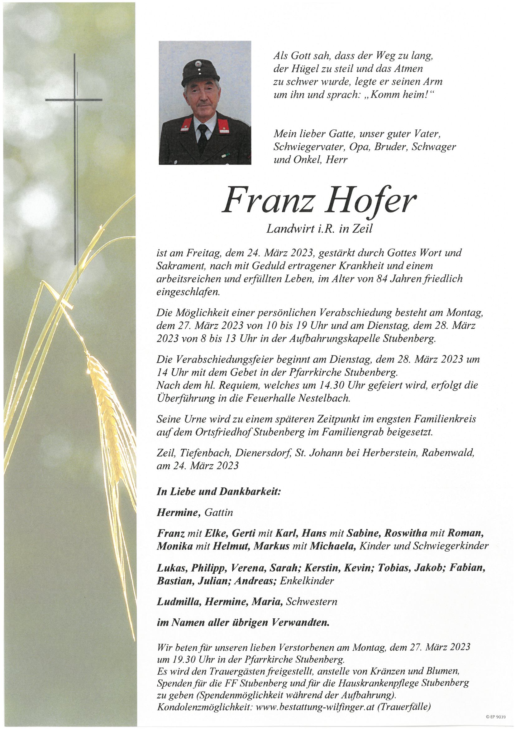 Franz Hofer, Stubenberg-Zeil