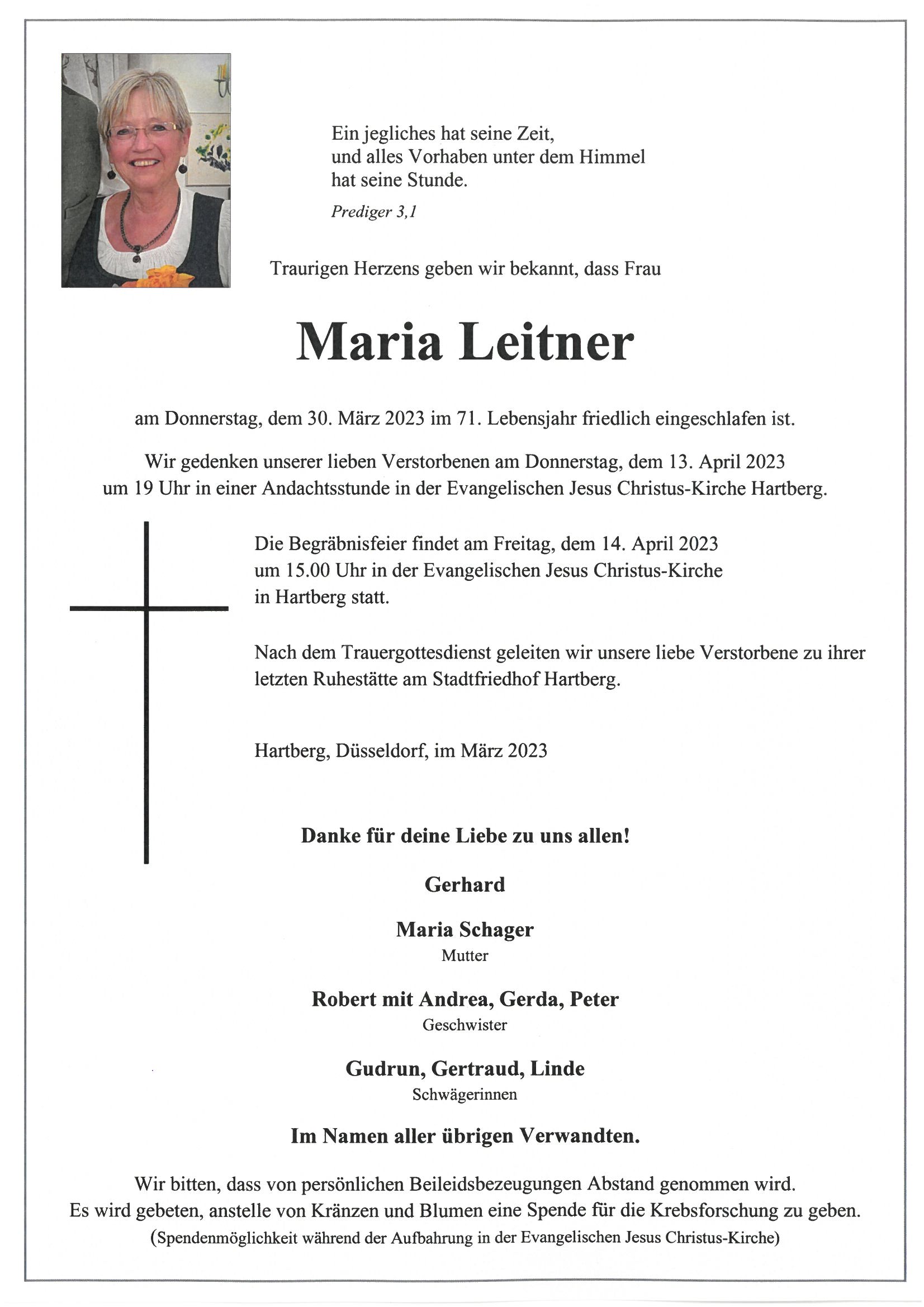 Maria Leitner, Hartberg