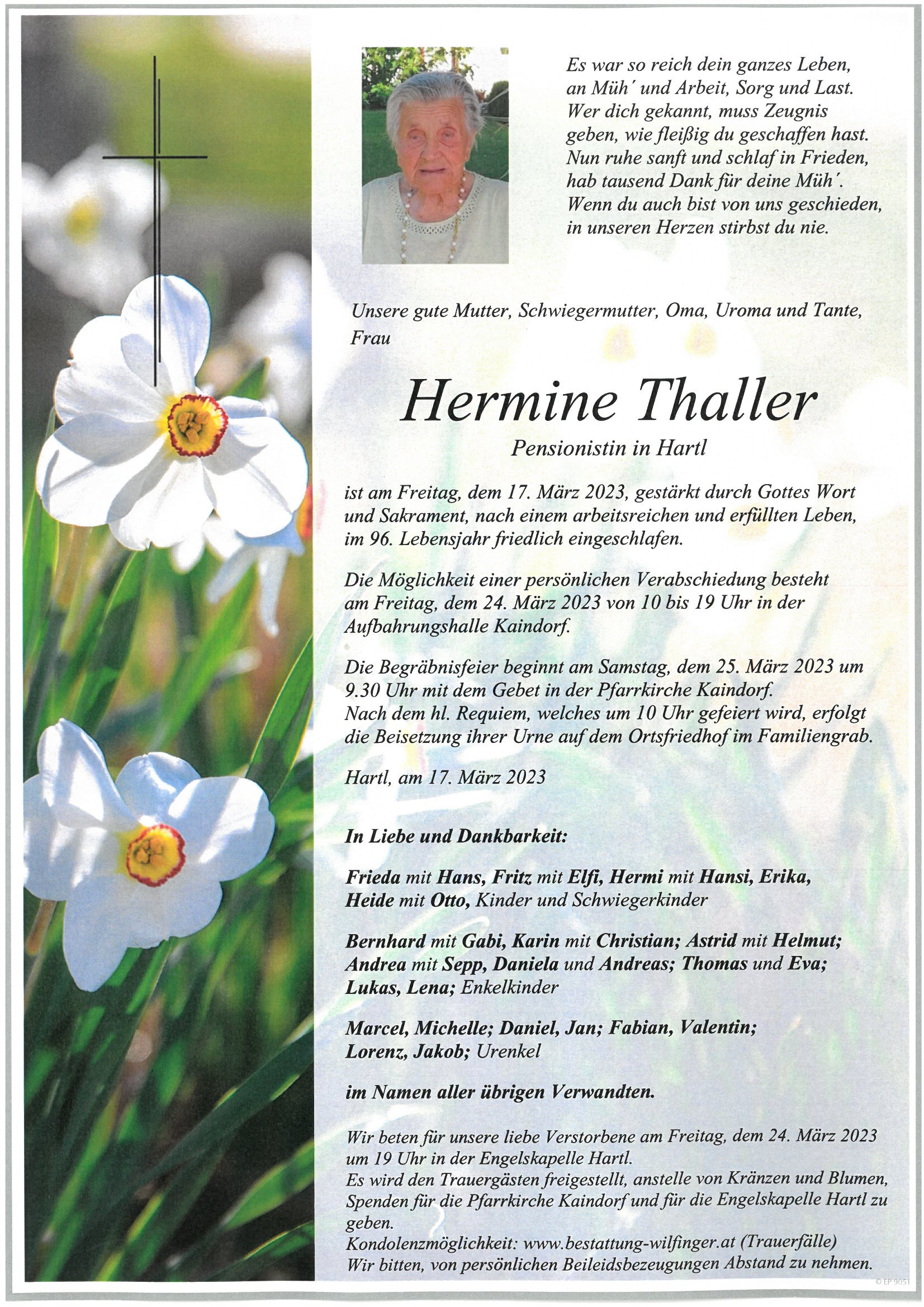 Hermine Thaller, Hartl