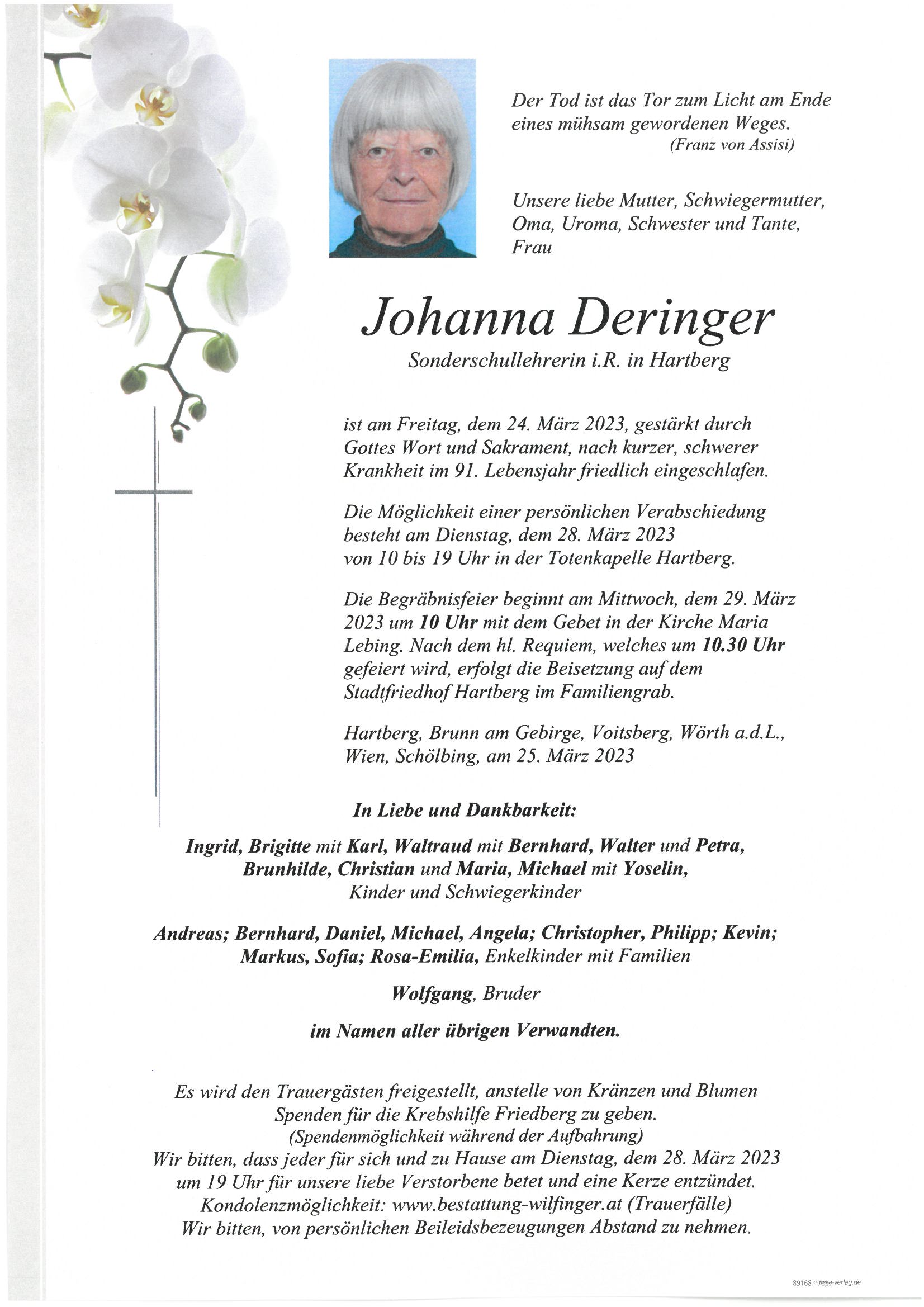 Johanna Deringer, Hartberg