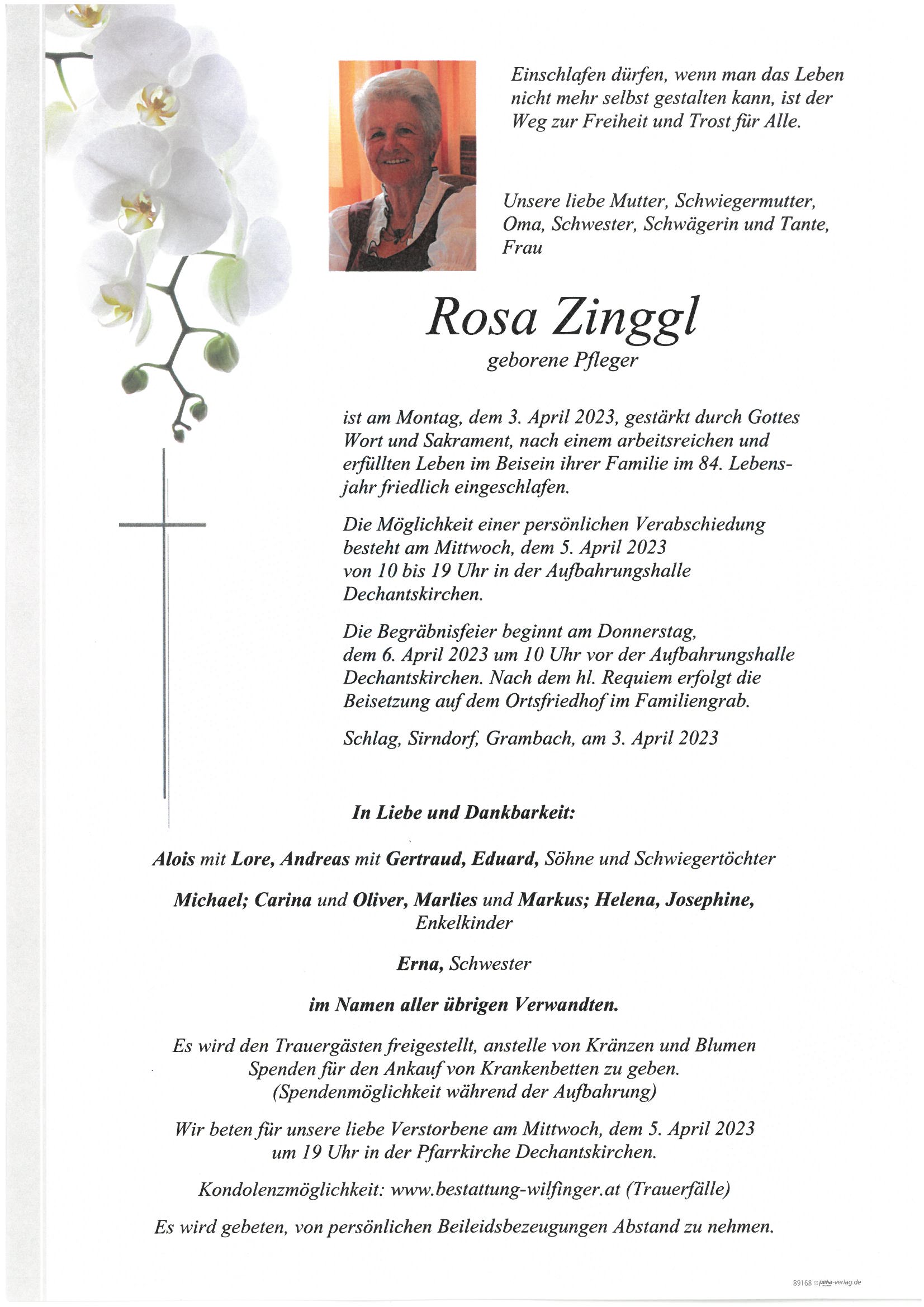 Rosa Zinggl, Schlag