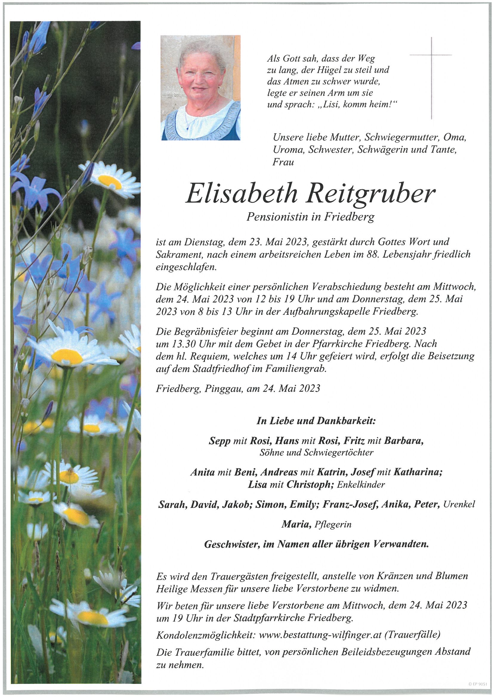 Elisabeth Reitgruber, Friedberg