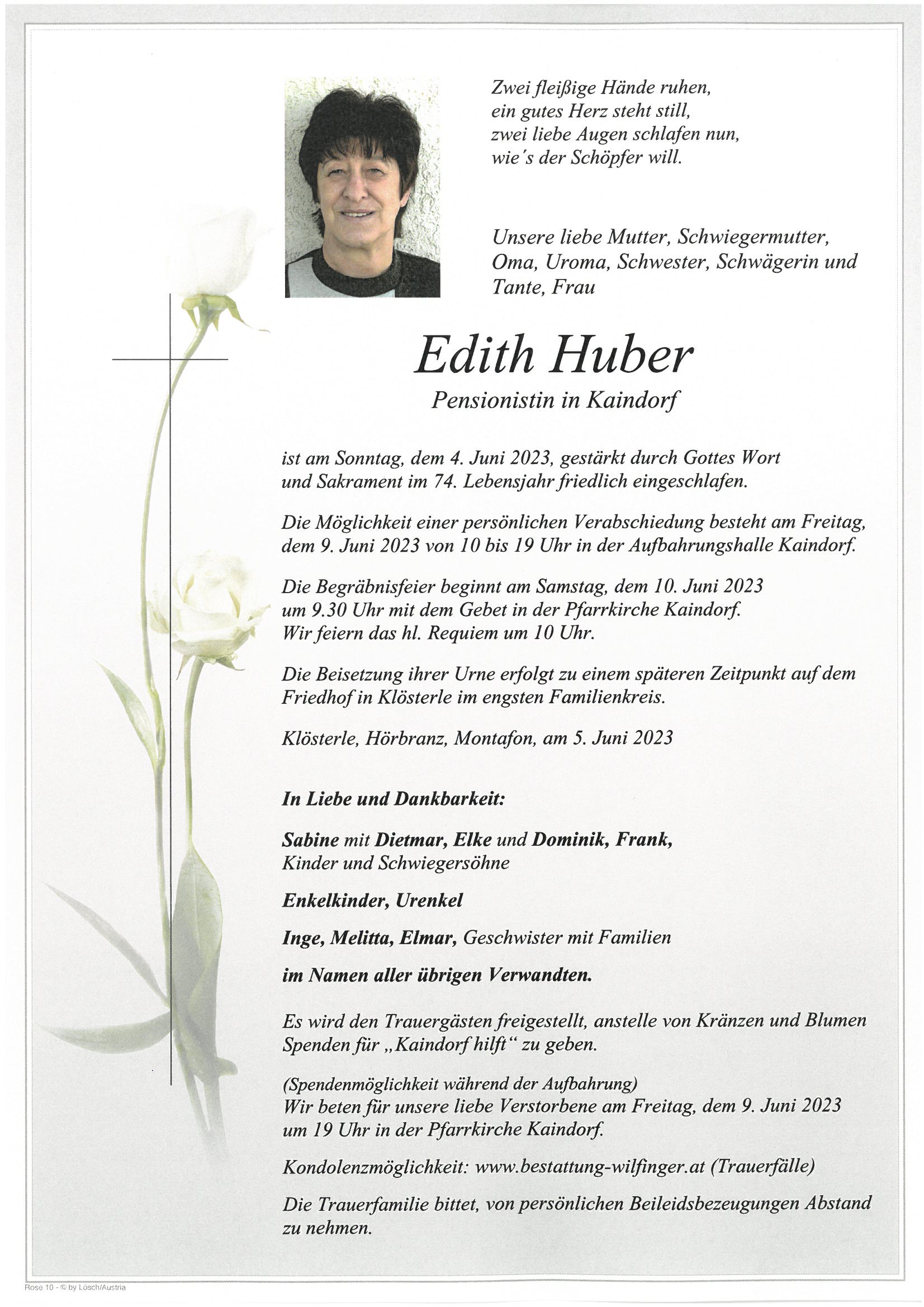 Edith Huber, Kaindorf