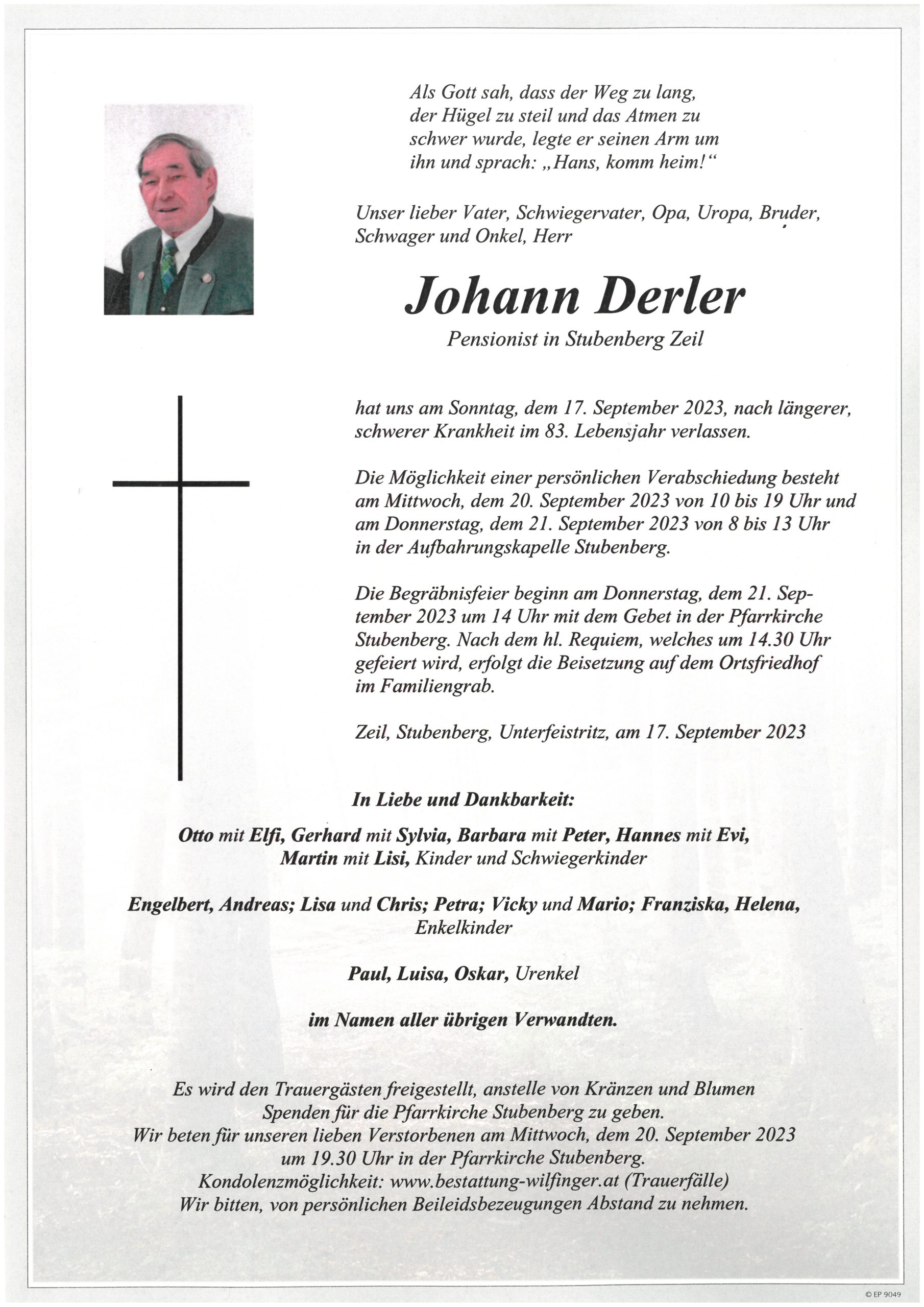 Johann Derler, Stubenberg-Zeil