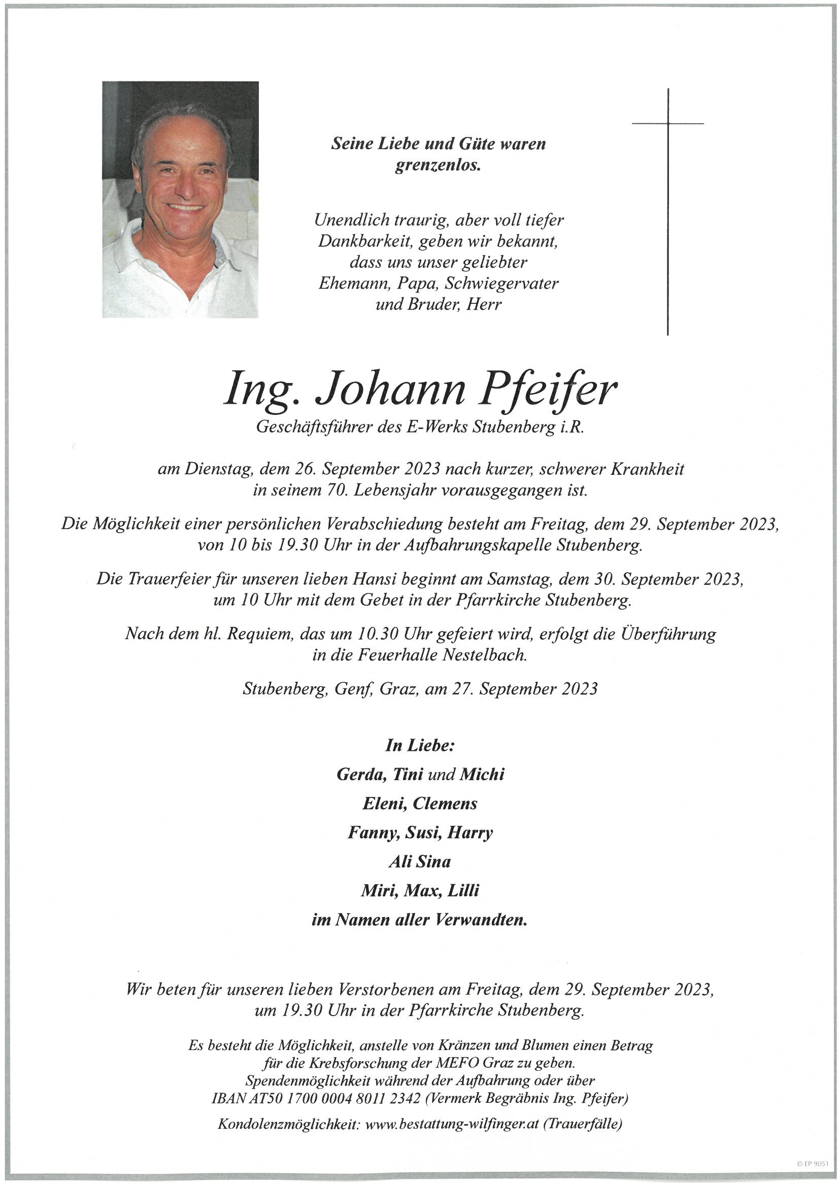 Ing. Johann Pfeifer, Stubenberg
