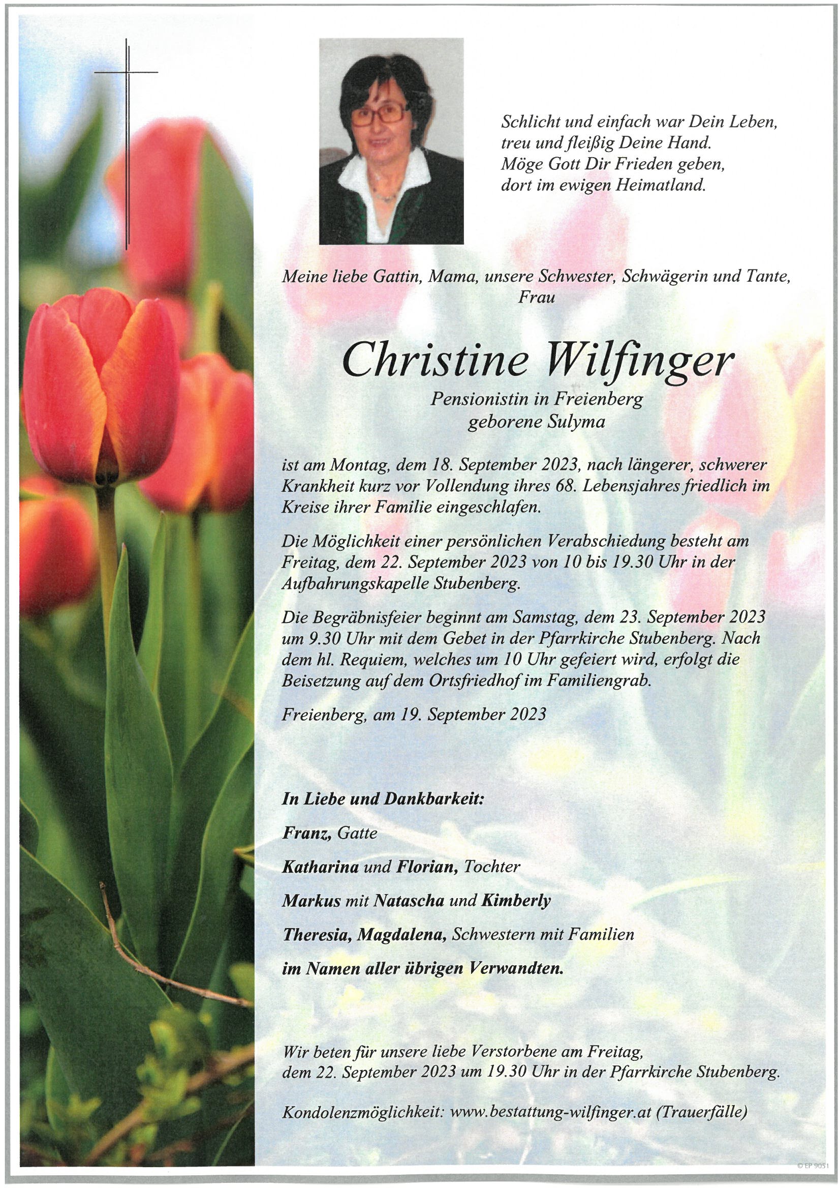 Christine Wilfinger, Freienberg
