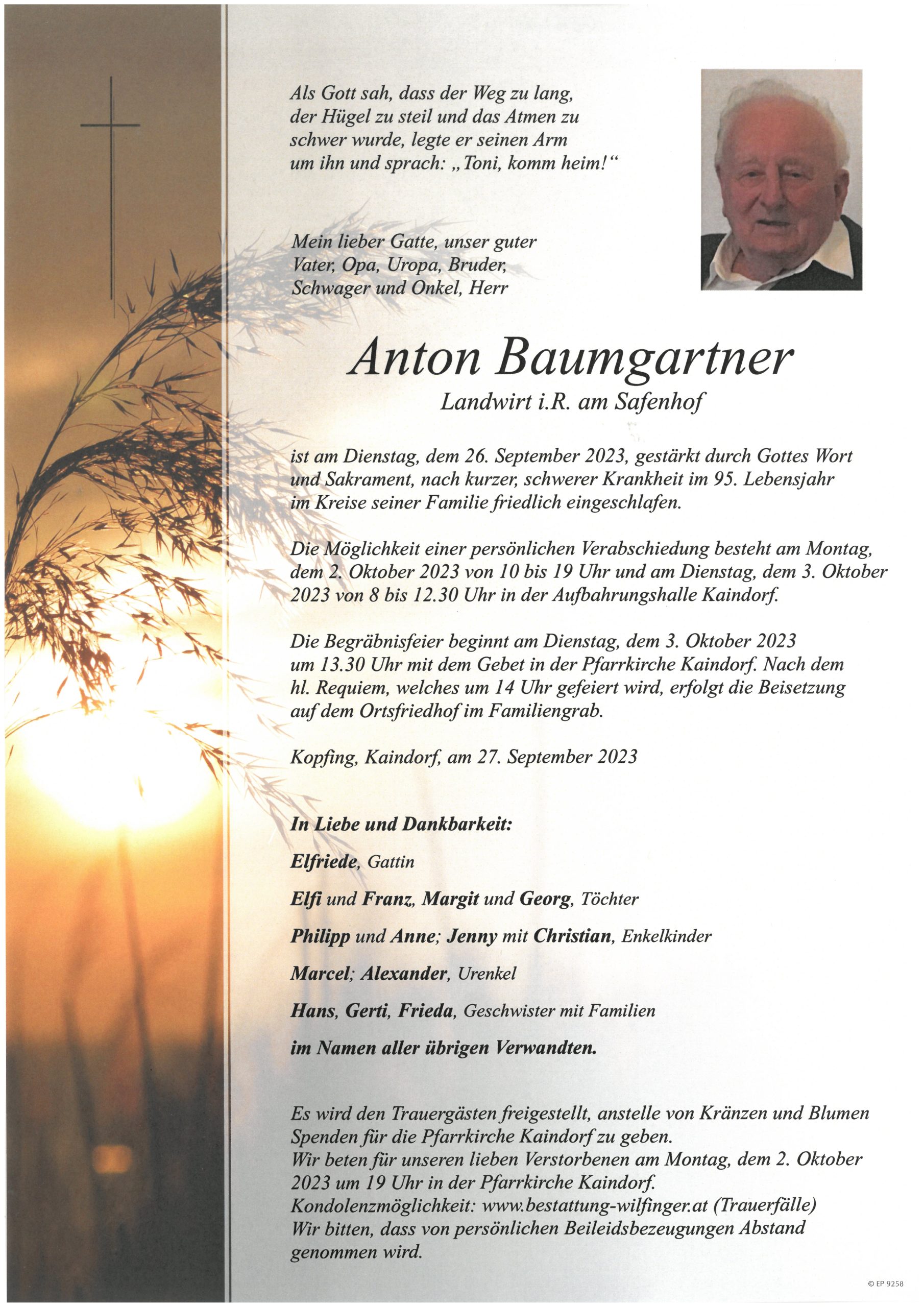 Anton Baumgartner, Safenhof