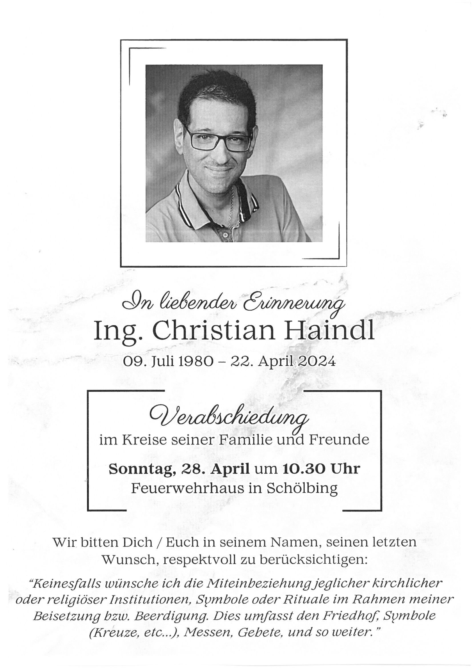 Ing. Christian Haindl, Schölbing